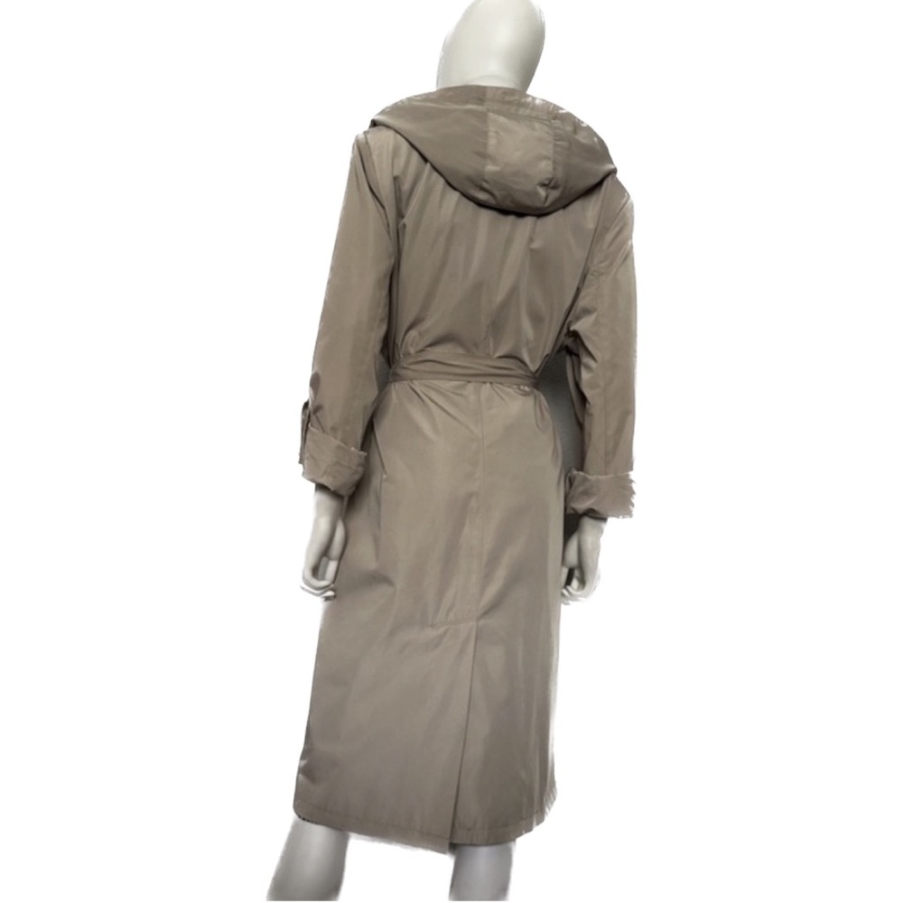 WOMEN PLUS SIZE TRENCH COAT HOODED BELTED COAT LINED COLLARED SINGLE-BREASTED - Picture 10 of 13